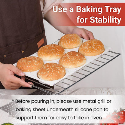 CAKETIME Muffin Top Pan, Silicone Egg Molds for Breakfast Sandwiches 3 Inch Round Baking Pan for Oven English Muffins, Whoopie Pies, Corn Bread, Egg bites, Tarts 3 Pack Confetti