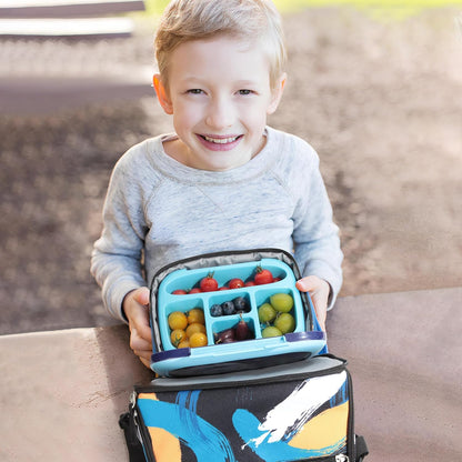 Tilami Lunch Bags Insulated Adjustable Strap Zipper, Two Compartments Cooler Bags, Bento Bags for Kids Toddlers (Blue)