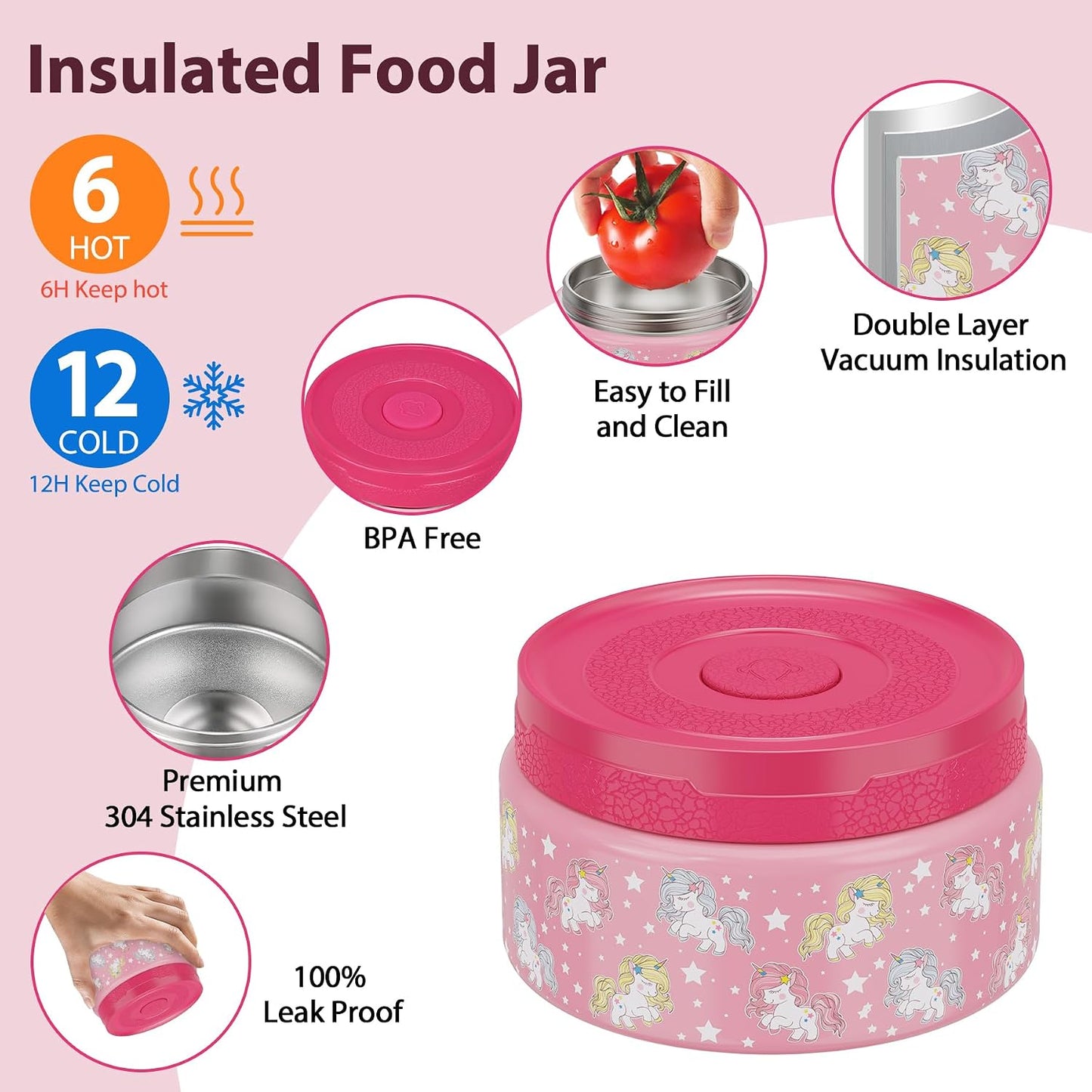 Kids Bento Lunch Box Set with 9.5oz Soup Thermo, Leak-Proof Lunch Food Containers with 3 Compartment and Removable Inner Tray, Insulated Hot Food Jar with Lunch Bag for School, Office, Sea Blue