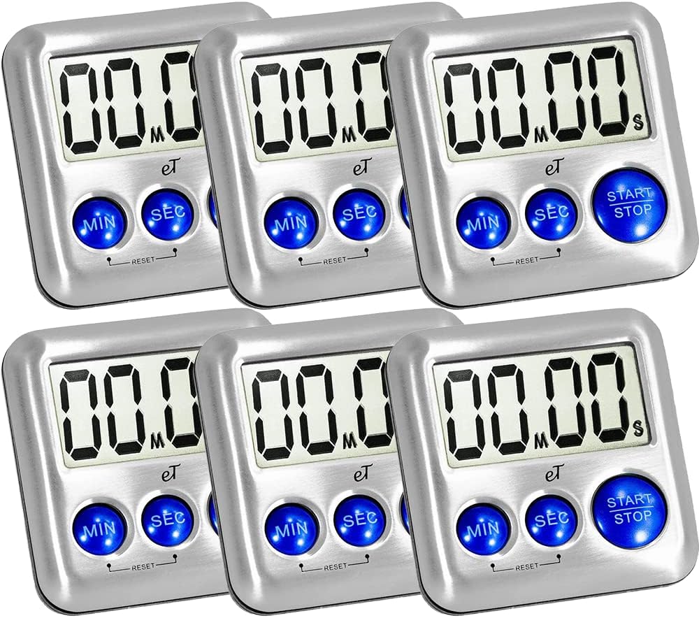 Elegant Digital Kitchen Timer Stainless Steel - Loud Alarm Model eT24 Plum