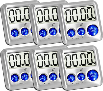 Elegant Digital Kitchen Timer Stainless Steel - Loud Alarm Model eT24 Plum