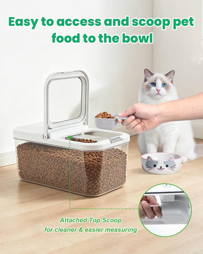 TBMax Dog Cat Food Storage Container 12Lbs with Airtight Flip-up Lid, Large Pet Food Dog Treat Container with Scoop, Airtight Food Storage Bin for Kitchen Organization