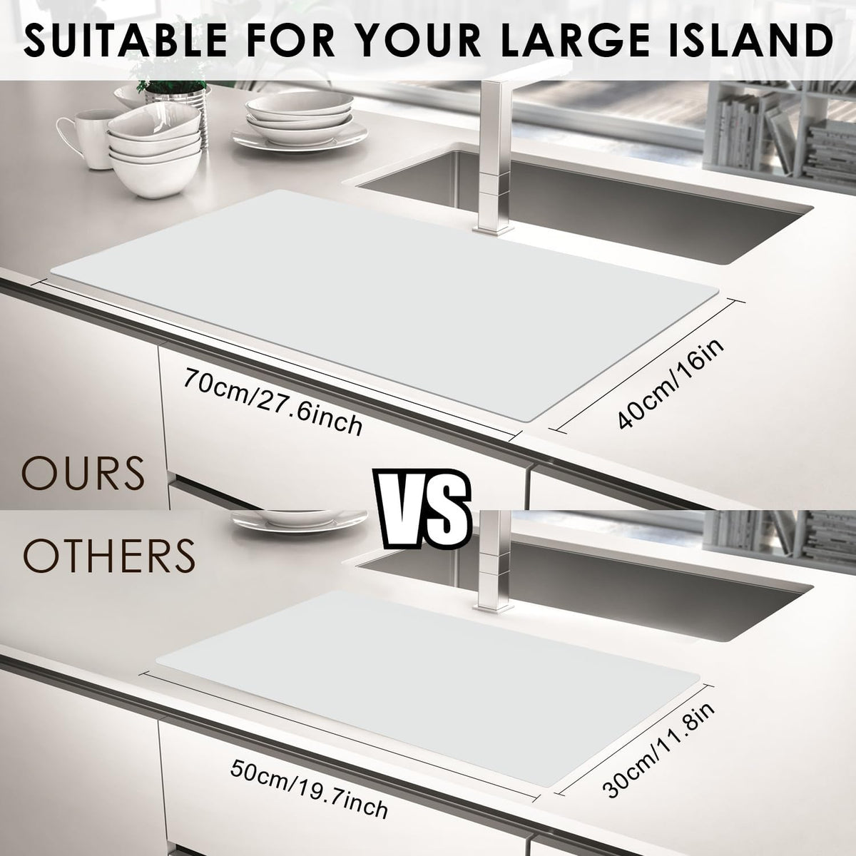 Extra Large Silicone Table Mat, Silicone Mat for Crafts Kids Dinner Placemat Desk Countertop Waterproof Protector Mats, Heat Insulation Kitchen Pastry Mat Rolling Dough Pad (Coffee, 23.6''x15.7'') - Colors A