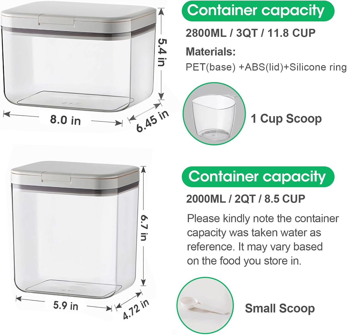 TBMax Dog Cat Food Storage Container 12Lbs with Airtight Flip-up Lid, Large Pet Food Dog Treat Container with Scoop, Airtight Food Storage Bin for Kitchen Organization