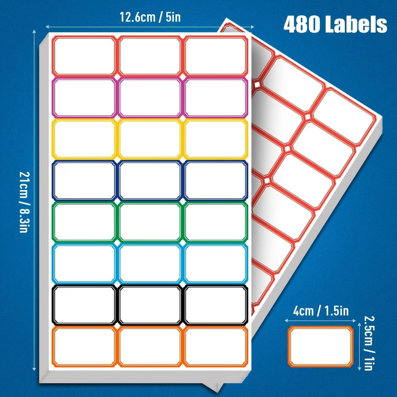 100-Pack Removable Freezer Labels, Waterproof Food Storage Stickers for Date & Contents Marking - Colors B