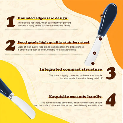 Butter Spreader Knife Set, 2 Pack Butter Knives and Cheese Knives