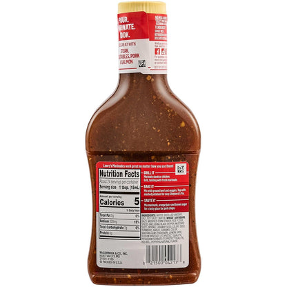 Lawry's Steak & Chop with Garlic & Cracked Black Pepper Marinade, 12 fl oz