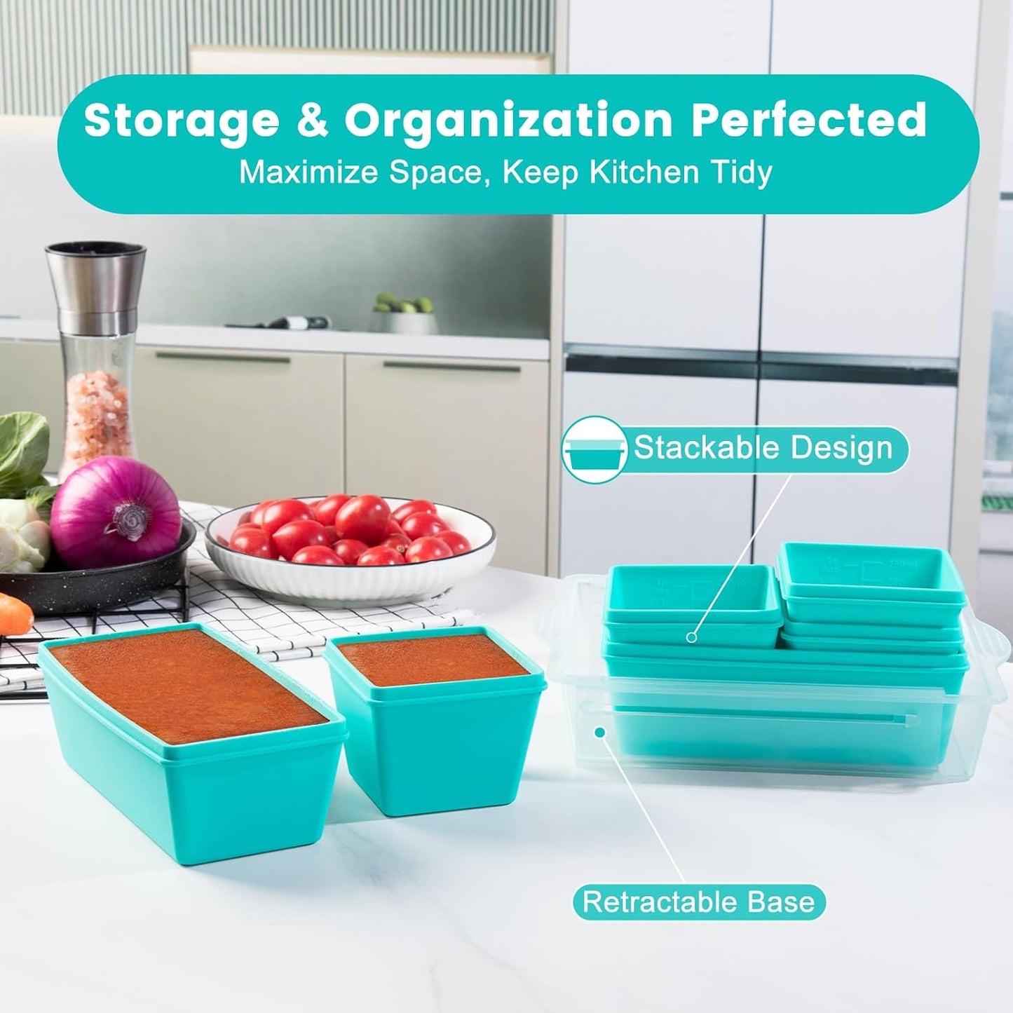 Gemice 1-Cup Silicone Freezer Molds with Lids, Individual 4-Pack Portion Soup Cubes Freezer Trays for Food Storage, Oven & Dishwasher Safe, BPA-Free, Silicone Freezer Containers for Meal Prep