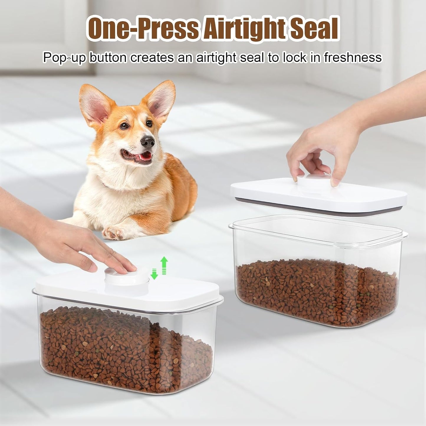 TBMax Dog Cat Food Storage Container 12Lbs with Airtight Flip-up Lid, Large Pet Food Dog Treat Container with Scoop, Airtight Food Storage Bin for Kitchen Organization