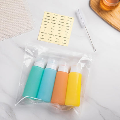 MICEBAY 2 oz Condiment Squeeze Bottles, Leakproof Salad Dressing Container