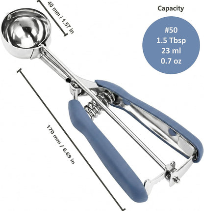 Ice Cream Scoop, 18/8 Stainless Steel Cookie Scoop, Cookie Scoops for Baking, 2 Tbsp/ 30 ml/ 1 oz Cookie Dough Scoop, Ice Cream Scooper with Trigger Release, Cookie Scooper for Baking