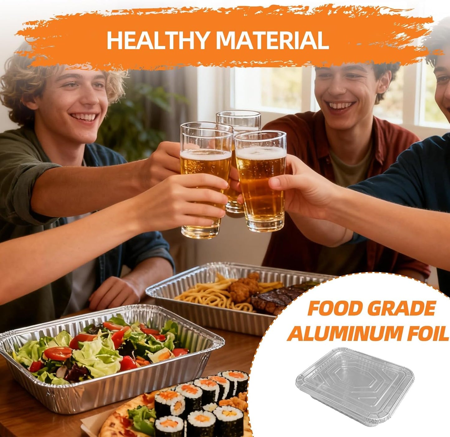 20 Pack 9x13 Aluminum Foil Pans with Lids - Heavy Duty Disposable Baking Pans, Oven Safe Steam Table Trays for Cooking, Meal Prep, Catering, Party, Food Storage & Transport - Silver, 2.5" Deep