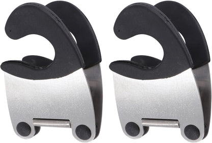 Pot Clip Holder, 2Pcs Spoon Holder for Pot Clip, Stainless Steel Utensil Pot Clip Spoon Rest Pot Fixed Clamp for Kitchen Cooking Accessories (Black)