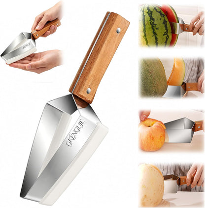 Watermelon Slicer-Triangle Watermelon Cutter with Wooden Handle