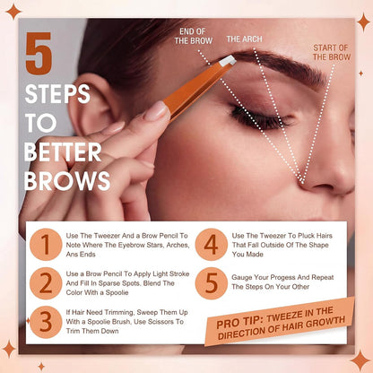 Mudder 12 Pcs Eyebrow Tweezers Set for Facial Hair Stainless Steel Slanted Tip Tweezers in Bulk for Men and Women(Silver)