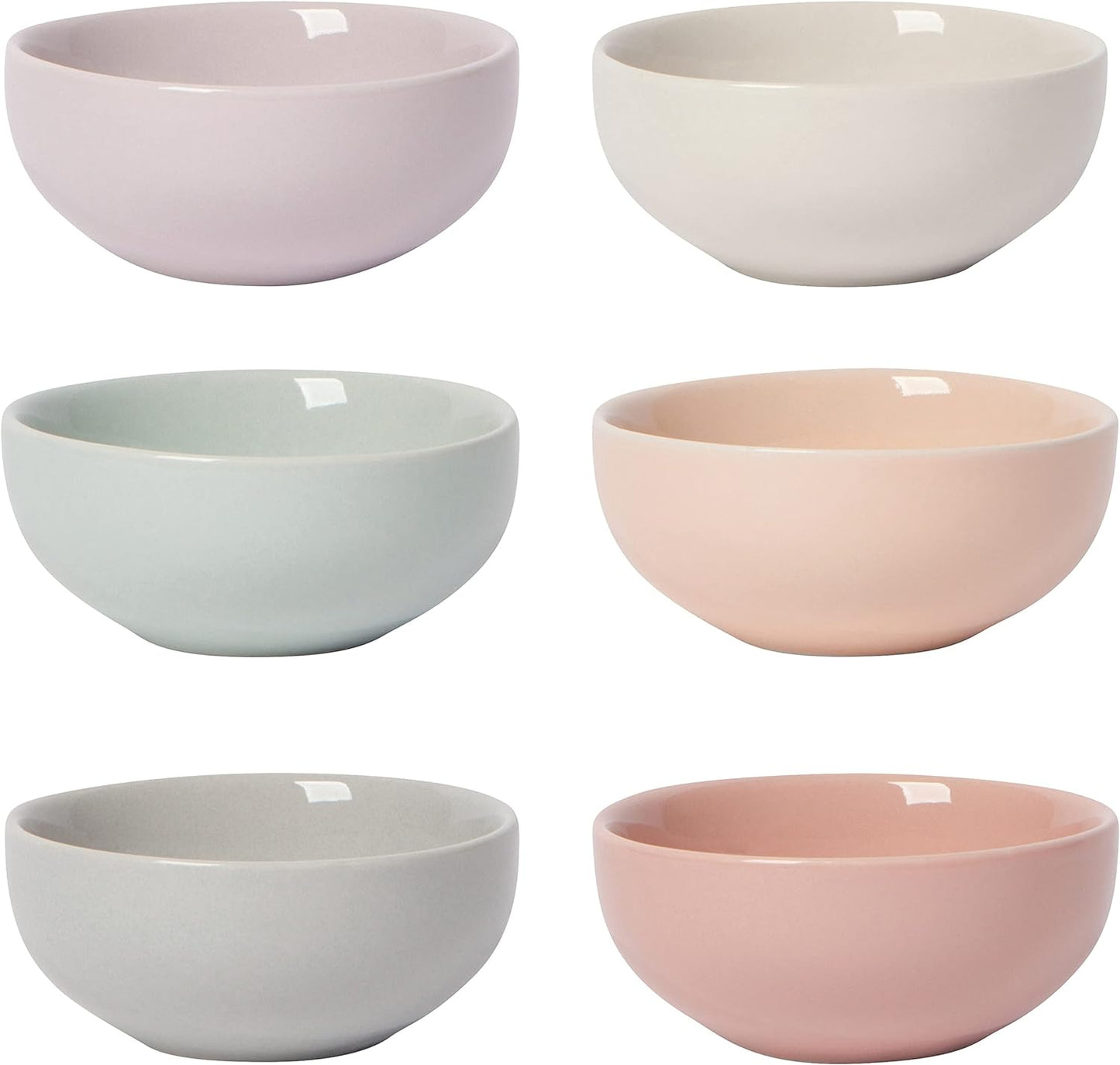 Now Designs Canyon Ceramic Pinch Bowl Set, Soy Sauce Dish, Set of 6, 2 oz