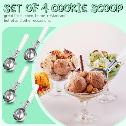 Reallnaive Ice Cream Scooper with Trigger, 4 oz, Gray