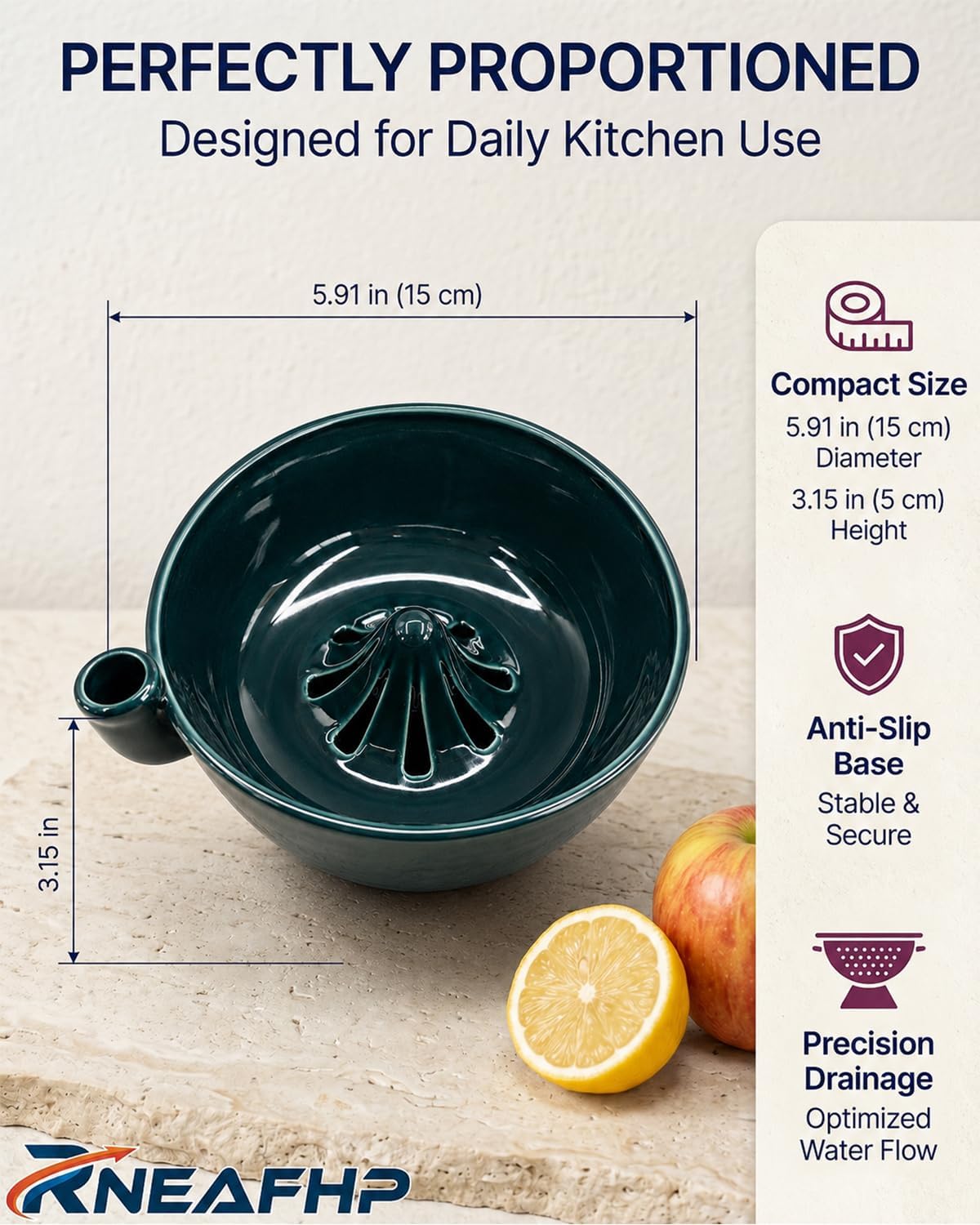 The Original Artisan Swirling Berry Bowl – Hand-Thrown, Functional Ceramic Art Self Washer Spinning Vortex Berry Washing Bowls Fruit Basket Automatic Quick Rotating Cleaning with Drain Holes