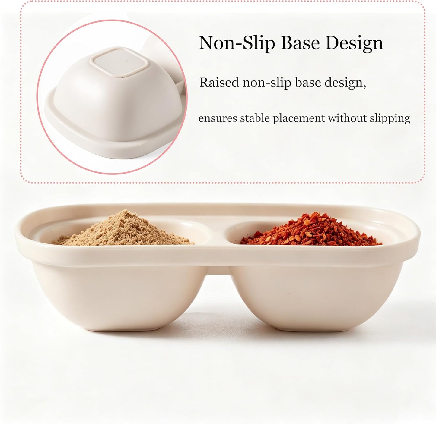 4 Piece Dipping Bowls Set, Small Spice Bowls for Sauce, Soy Sauce Dishes for Sushi, Dessert & Snack Portion Control, Dishwasher Safe Prep Bowls for BBQ Baking, 60ml (2 oz), PP Plastic, Pink