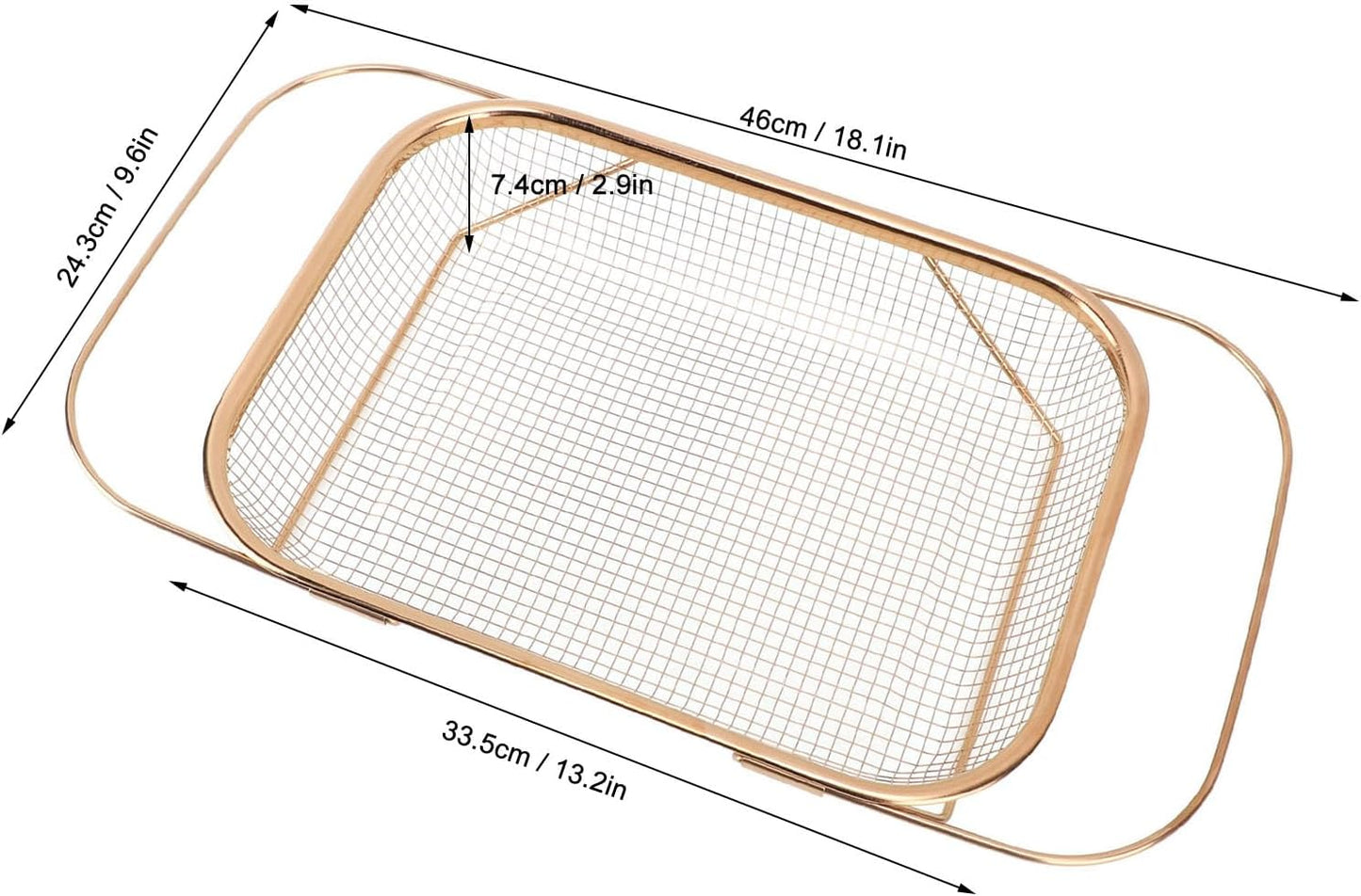 Over The Sink Colander, Rectangle Stainless Steel Over The Sink Strainer Basket For Kitchen Sink with Handles Fine Mesh Expandable Handy Kitchen Tool Kitchen Essentials (Rose Gold)