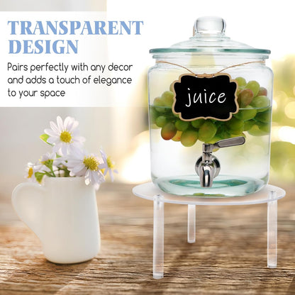 Tfwadmx 3 Pcs Drink Dispenser Stand, Beverage Dispensers Stand Acrylic Holder for Beverage Dispenser Drink Dispenser Stand Only Fit Max 7.8 Inch Diameter of Glass Drink Dispenser, Water Jugs