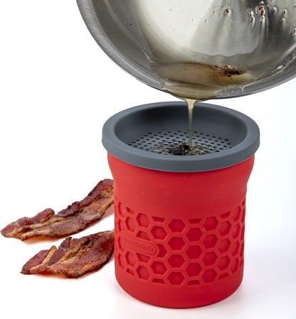 PrepSolutions Silicone Grease Strainer And Keeper, 2 Cup Capacity