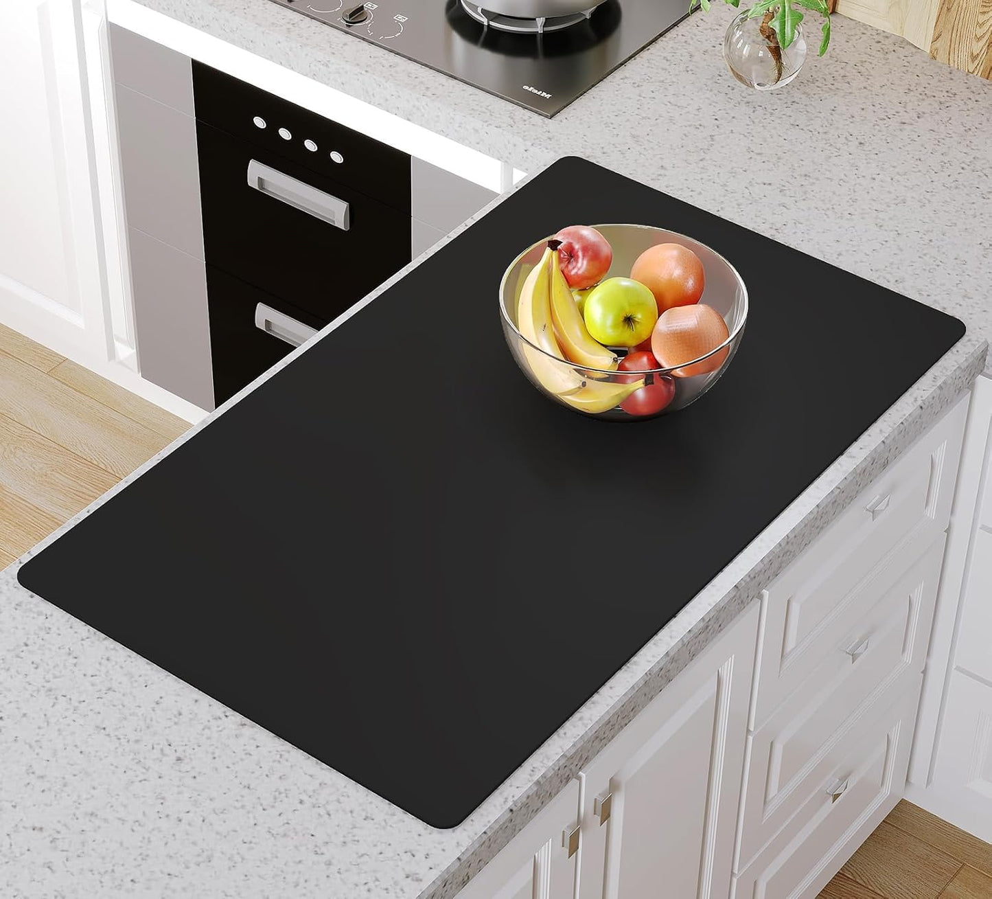 Warome Silicone Mat,78.7”x 23.6” Heat Resistant Mats for Countertop,Extra Large Countertop Protector Mat, Multi-functional Cuttable Kitchen Counter Mat, Silicone Mats for Kitchen Counter/Crafts- Grey