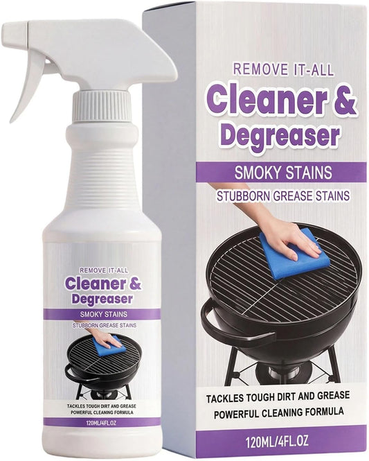 Grill Cleaner - 120ml Grill Grate Cleaner | Professional Degreaser Spray, Versatile Indoor Outdoor No Scrub Gentle Degreaser For Burnt Food Grease Grime Removal Grates Racks Pellet Burners