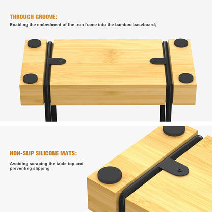 Wican Napkin Holder for Table, Bamboo Iron Standing Napkin Dispenser for Kitchen Dining Farmhouse Cocktail Picnic Bar Rustic Wood Holders for Paper Mail Bills Suitable for All Dining Room Decors Black