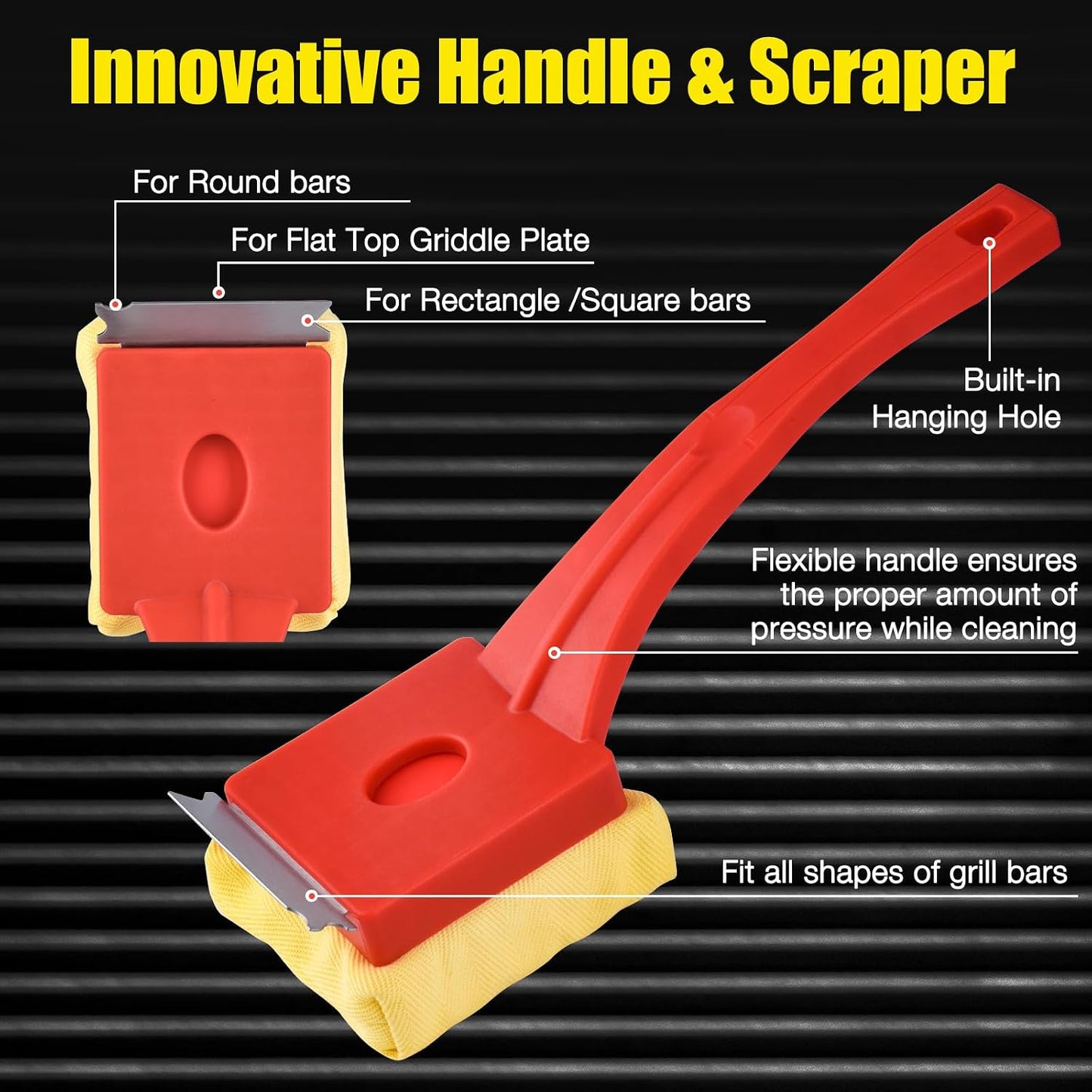 Grill Brush Bristle-Free – Steam Cleaning – Includes 2 Extra Brush Head – Heavy-Duty Barbecue Scraper