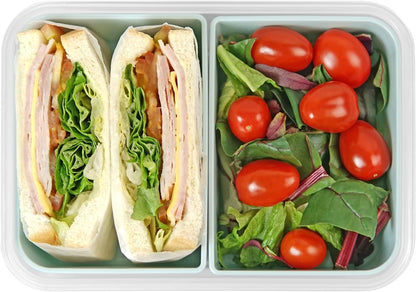 carrotez Food Storage Containers with 3 Removable Compartments, Food Prep Container with Airtight Lids, Portion Control Container, Microwave Safe, Reusable, 4.64 Cup (1100ml)