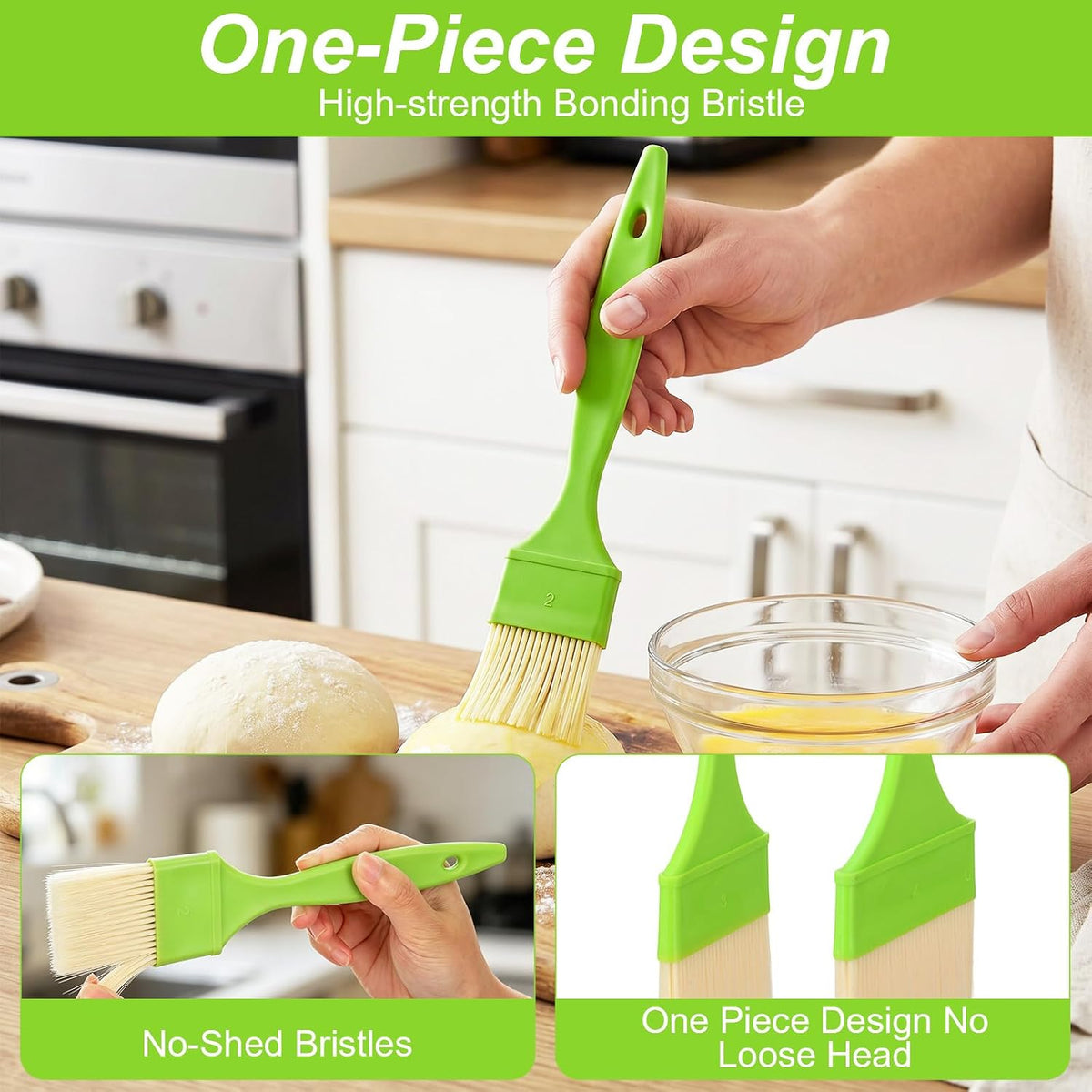 4 Pcs Pastry Brush Set, Basting Brushes for Cooking and Baking, Nylon Bristles Cooking Brush, Marinade and Kitchen Brushes for Butter, Oil, BBQ, Sauce, 4 Sizes