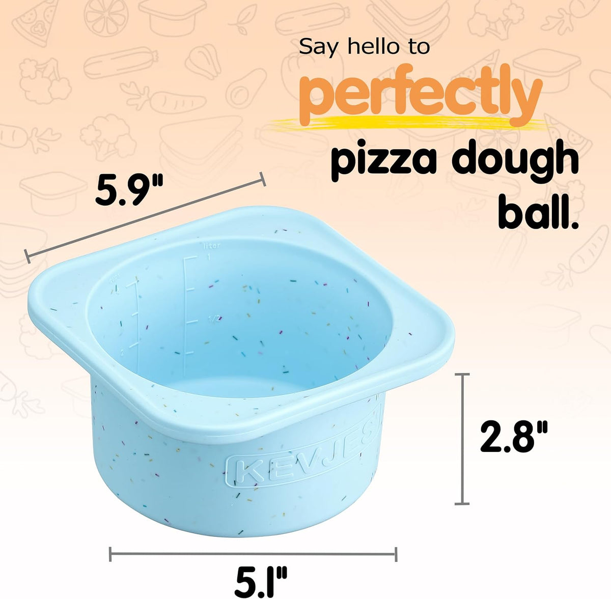 PLUS 1000ml Pizza Dough Proofing Containers, 2-Pack, Green