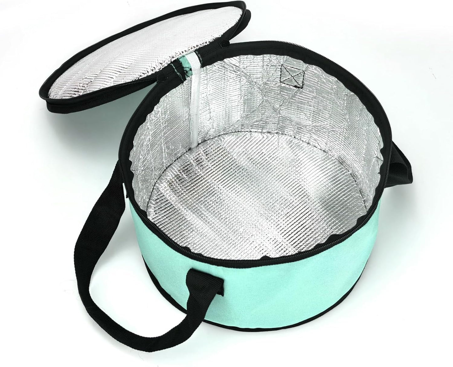 Insulated Cooler Pie Carrier Round Thermal Casserole Carrier,Polyester Fabric Cooler Lunch Bag for Hot or Cold Food transport,Large Size (Purple, Diameter 11 inches)