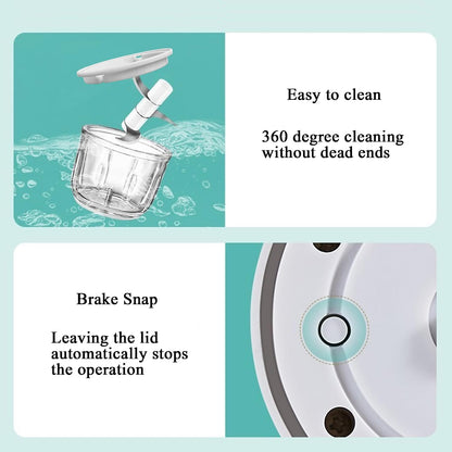 1.5 CUP Garlic Chopper,Electric Mini Food Processor,Portable Onion Chopper