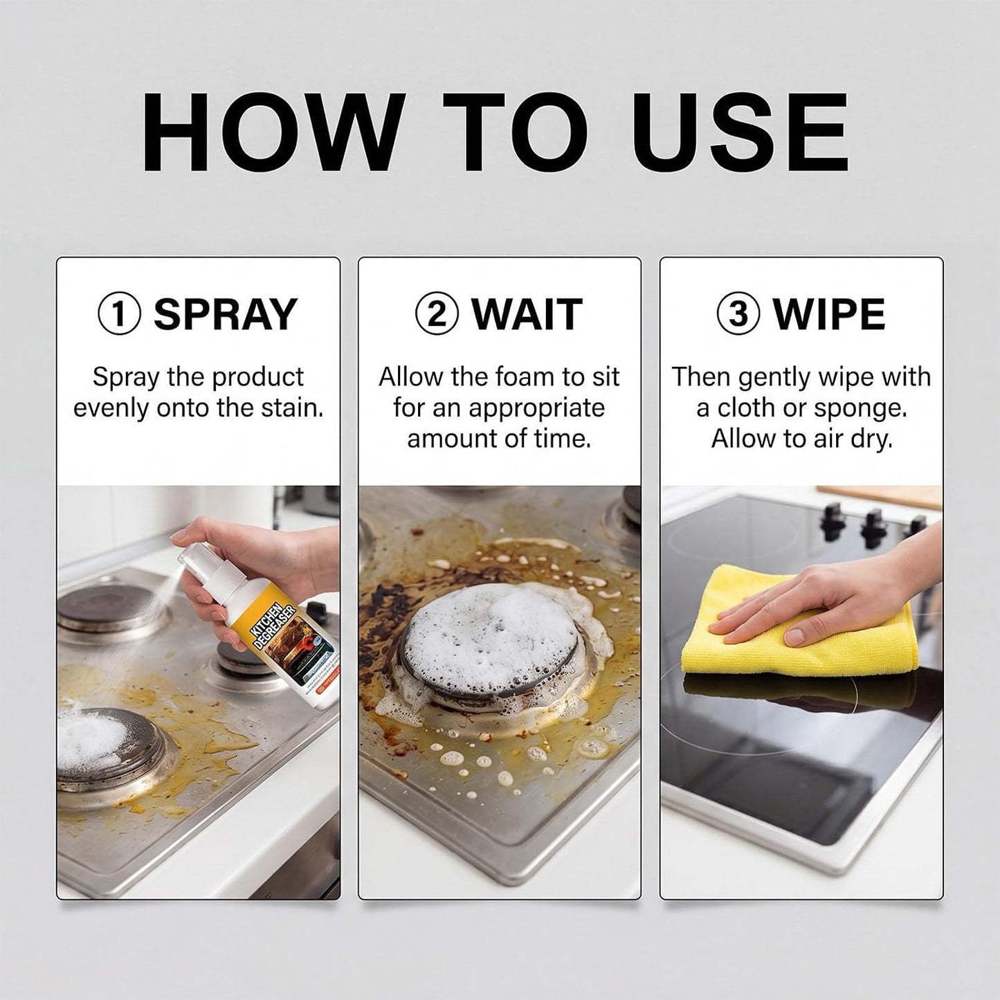 Apiastar Greasekiller Spray,4FL.OZ Greasekiller Spray Grill Cleaner,Greasekillers Bbq Sprays, Heavy Duty Grill Degreaser Sprays, for Outdoor Grill, Air fryer, Kitchen, Oven (1PCS)