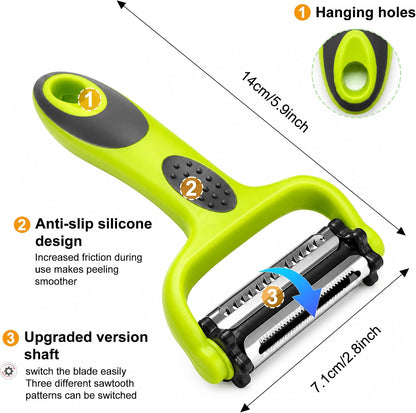 3-in-1 Vegetable Peeler, Julienne Peeler & Vegetable Slicer Kitchen Tool