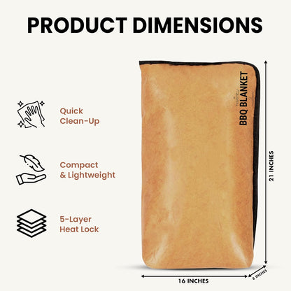 BBQ Prep Tub with BBQ Blanket, 16L Multifunctional Camping Cutting Board with Locking Lid, Reusable Meat Resting Bag for Smoking, Collapsible Dish Basin for Marinating Food (Large 16L)