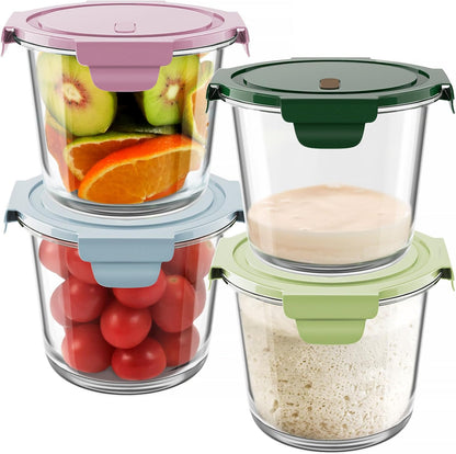 Freshmage 23oz Glass Meal Prep Containers with Lids, Airtight 3-Cup Glass Storage Containers Set, Heat-Resistant BPA-Free for Soup, Leftover, Microwave, Dishwasher, and Freezer Safe (6 Packs)