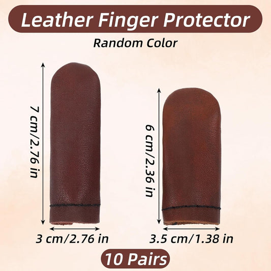 Elegaperma 20pcs Leather Thimbles for Hand Sewing Leather Finger Protector
