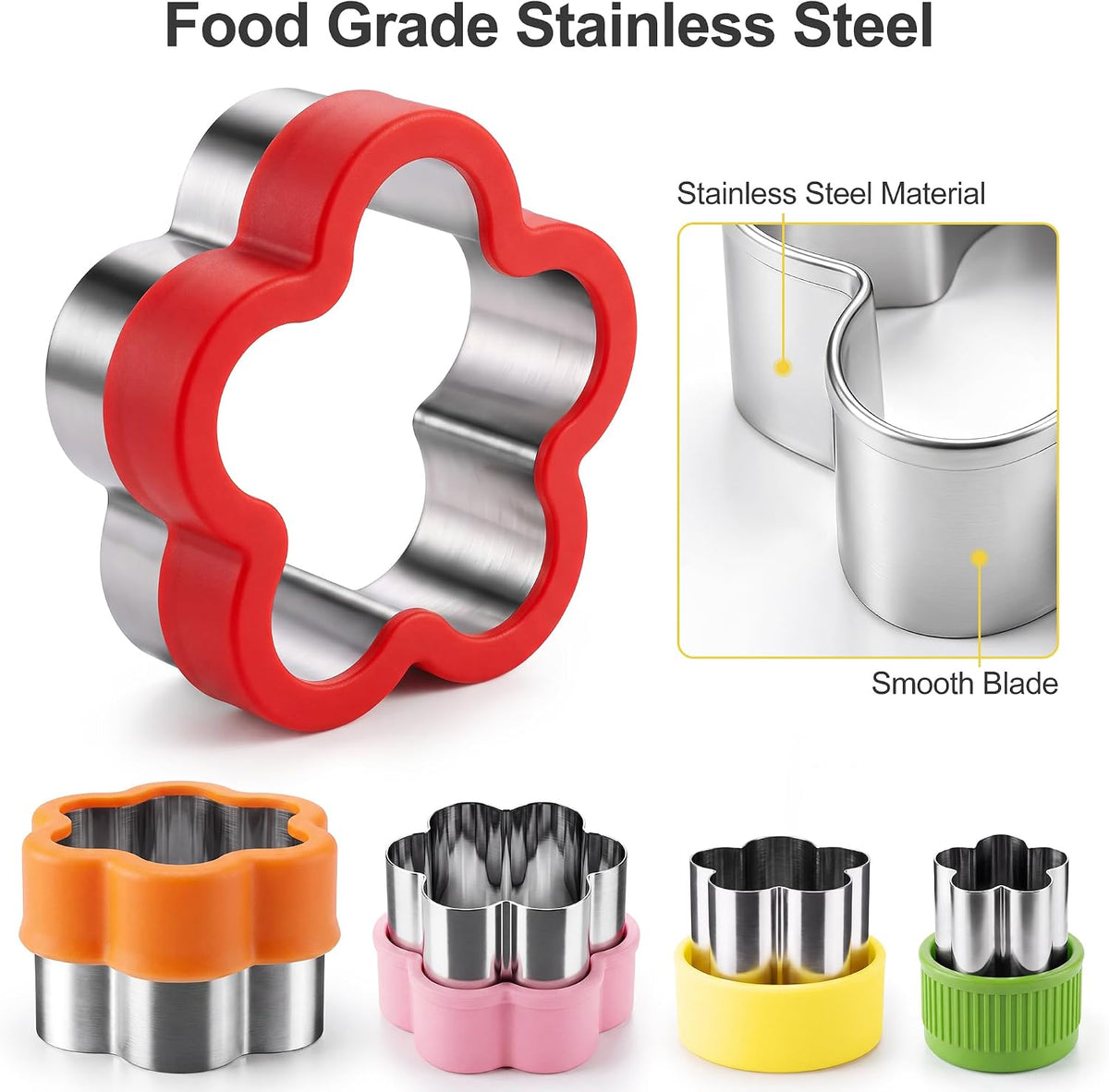 HOOMIL 12 Pcs Round Cookie Cutters, 1 to 4.5 Inch Graduated Set