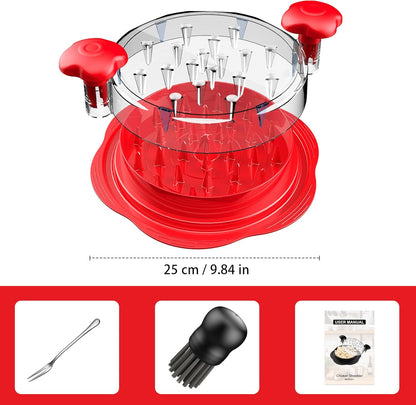Chicken Shredder Tool Twist Large Meat Shredder with Brush&Fork, Black