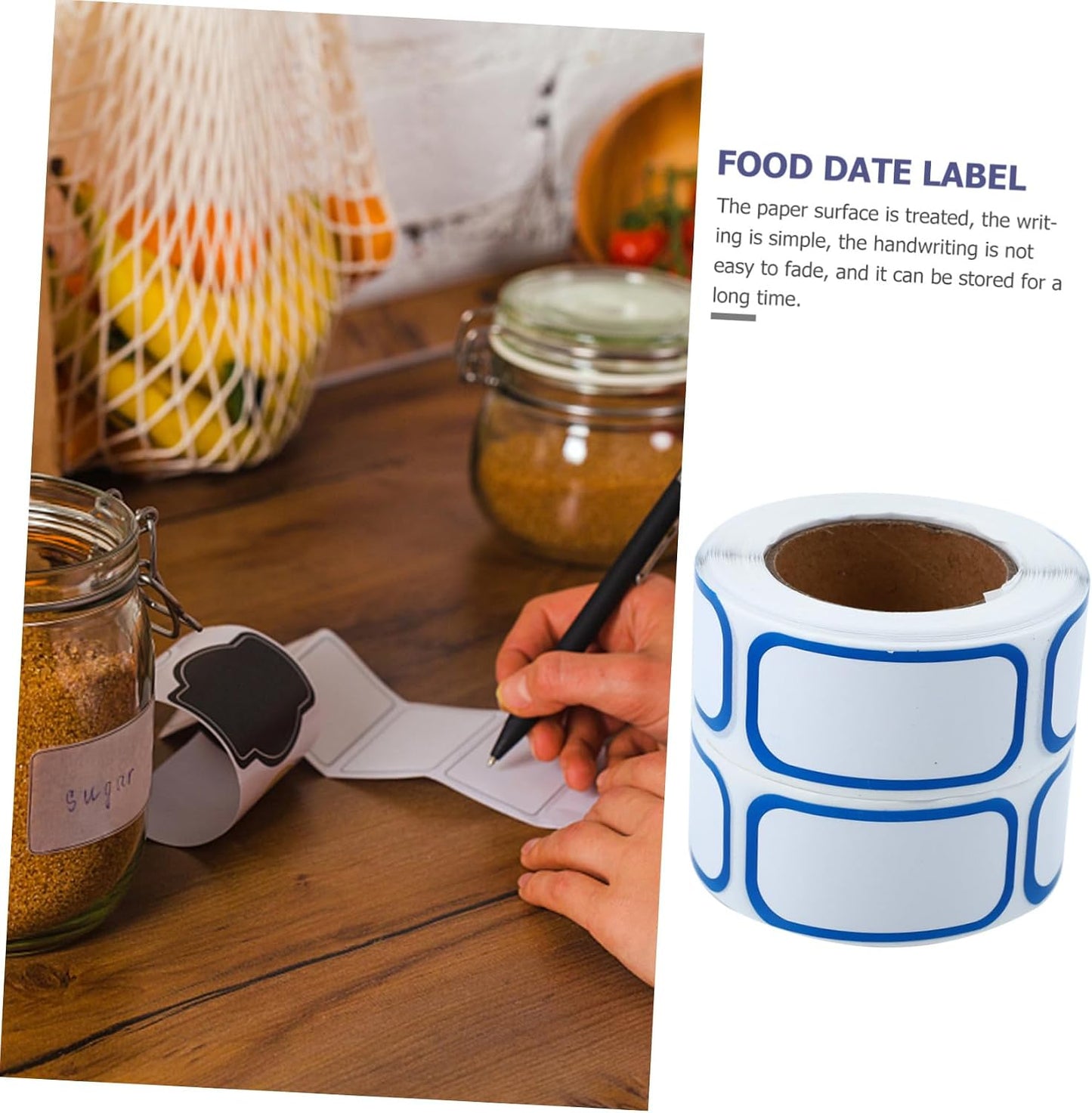 Angoily 6rolls Date Label Stickers Removable Food Storage Labels for Easy Organization and Expiration Tracking Kitchen Restaurant Use