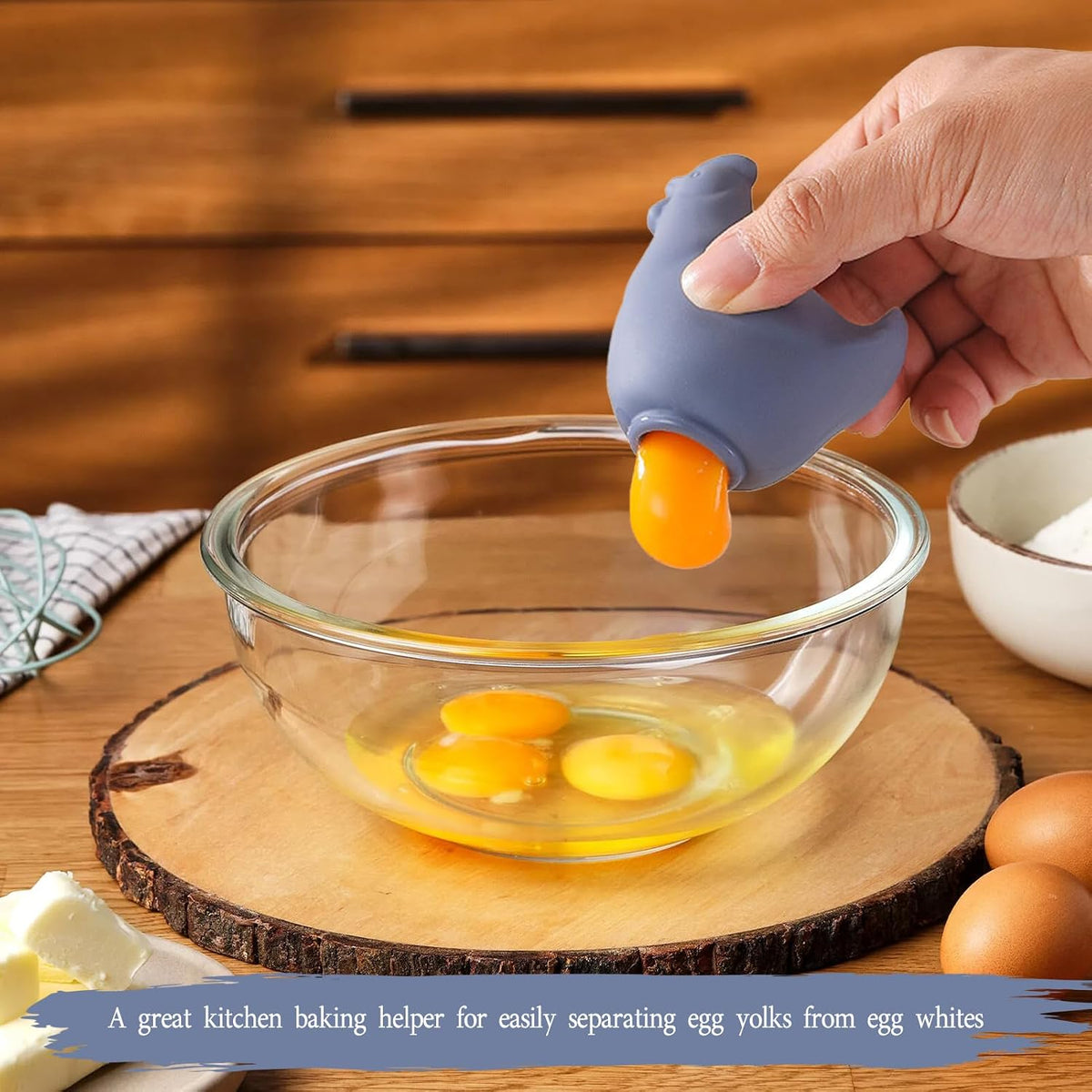 New Egg Separator Tool & Baking Tool,Silicone Egg Yolk Separator