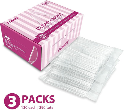 POSATE Clear Knives, Heavy-Duty Crystal (100 Knives)