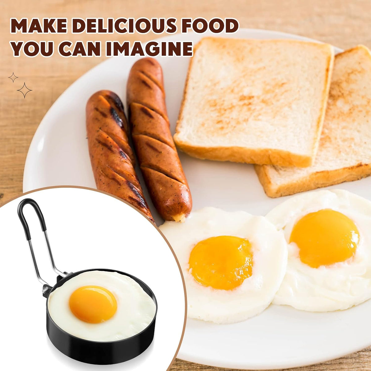 Yaomiao 12 Pcs Egg Rings for Griddle Nonstick Pancake Mold, 3 Inch