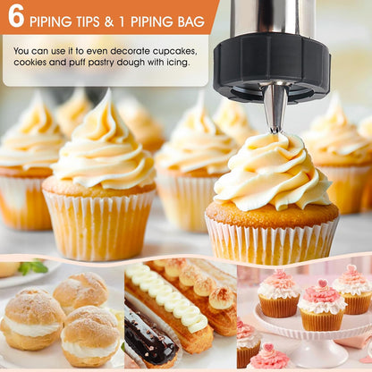 21-Piece Cookie Press Set, Churro Maker Machine, Stainless Steel Baking Gun