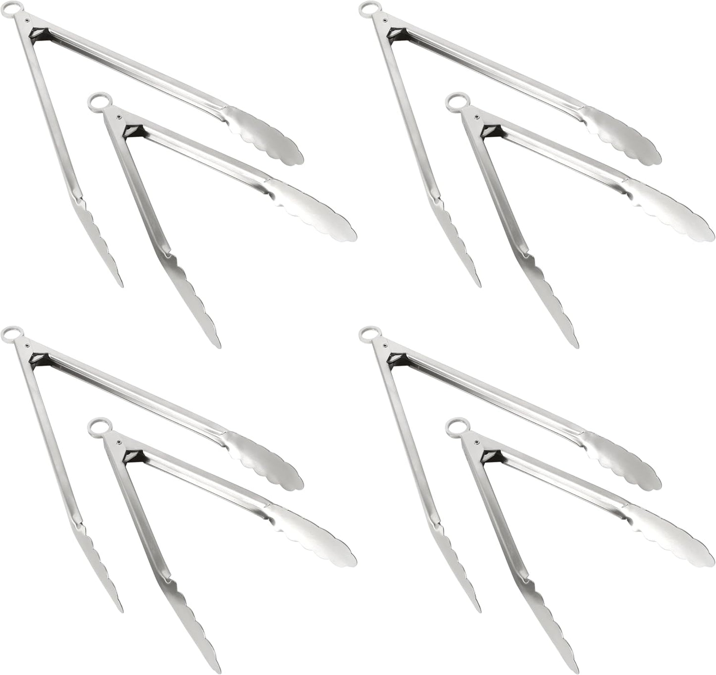 Martha Stewart Richburn 2-Piece Stainless Steel Tongs Set – 12-Inch and 9-Inch Kitchen Tongs for Grilling, Serving, and Cooking