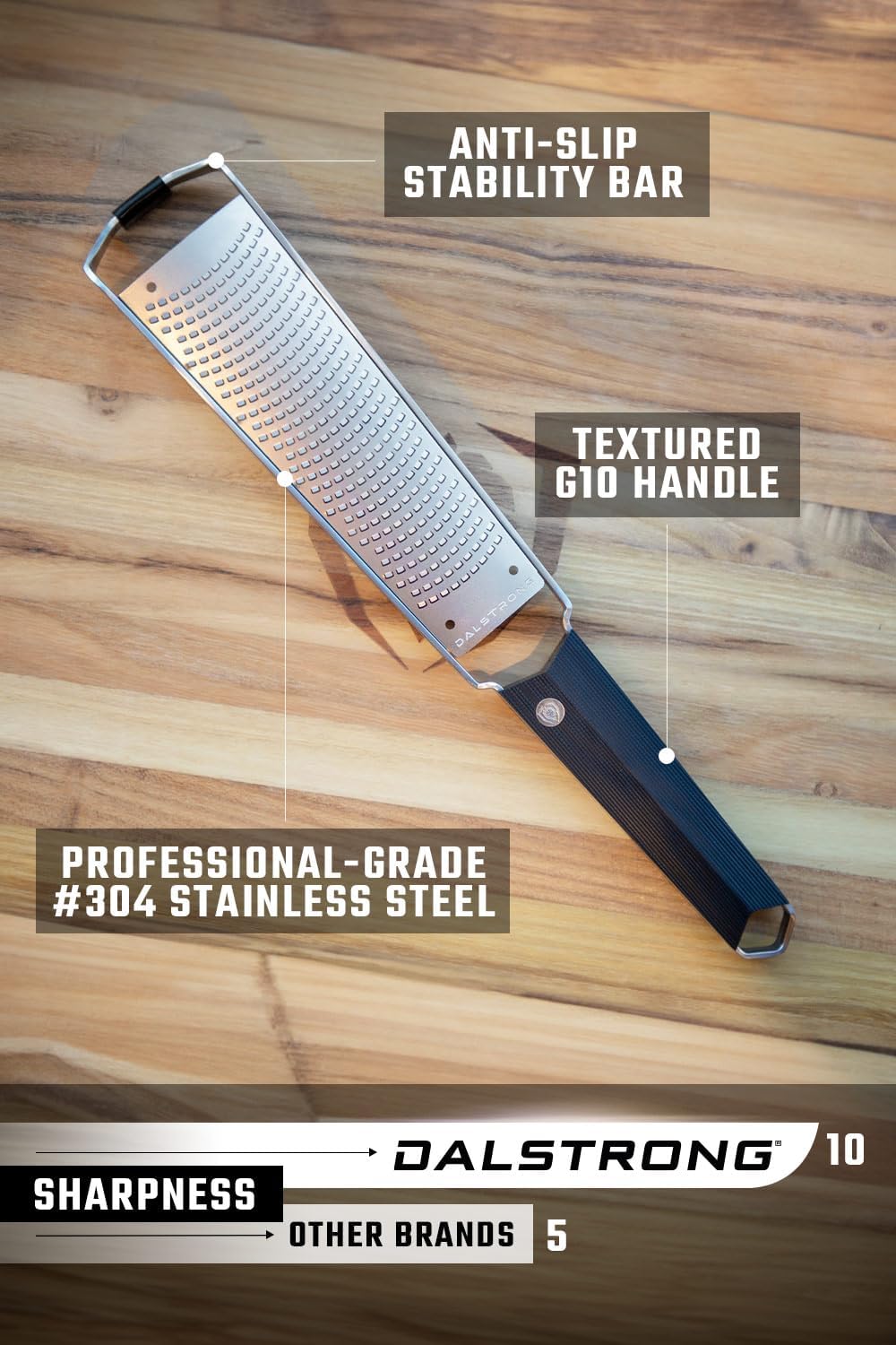 Dalstrong Wide Cheese Grater - Coarse Stainless Steel Blade
