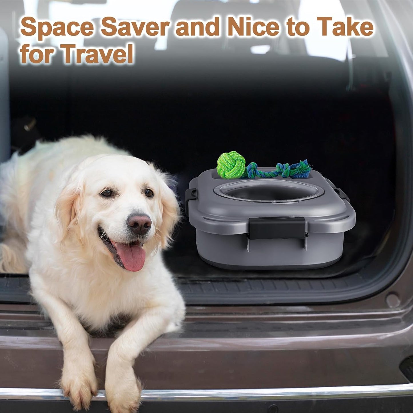 Dog Food Storage Container，10-25 lbs Airtight Collapsible Cat Food Storage Container with Attachable Wheels, Portable Handle, Dog Food Scoop for Dog Cat Bird Pet Dry Food Storage Bin Light Grey